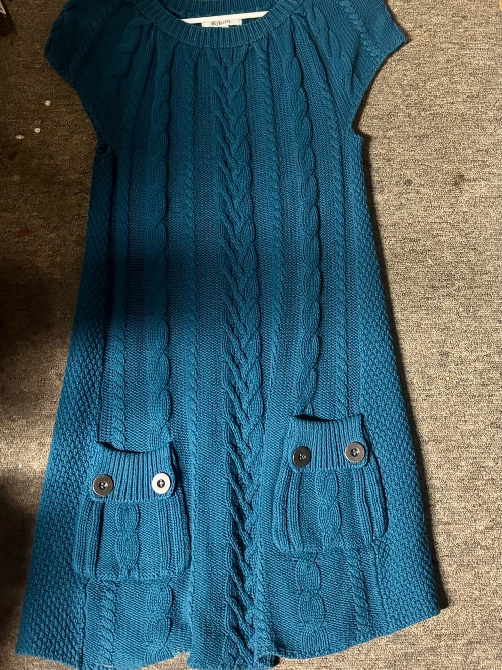 Style & Co. Teal Cable-Knit Mini Dress